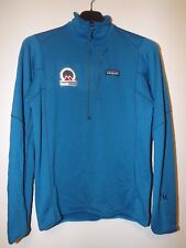 Felpa con cappuccio Patagonia R1 pile uomo piccola blu air strato intermedio pullover collo zip 40110