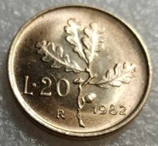 MONETA RAMO DI QUERCIA 20 LIRE