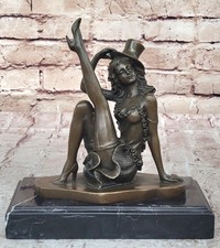 Statua In Bronze D'Attrice Teatrale Danzatrice Cantante Jazz Figurina
