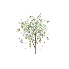 Adesivi Murali Colorati Eco Friendly Albero di Limone Uccellino per Interni Casa