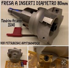 Fresa Inserti D.80mm+N6 Inserti MITSUBISHI APMT1604+Mandrino ISO40..non SANDVIK