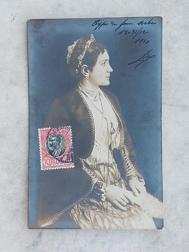 Cartolina antica donna serba - ,
