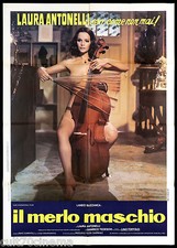IL MERLO MASCHIO MANIFESTO CINEMA LAURA ANTONELLI 1973 VERY SEXY MOVIE POSTER 2F