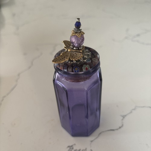 Glass art bottle - -, handcrafted