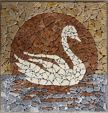 Cigno bianco rosone mosaico - -,