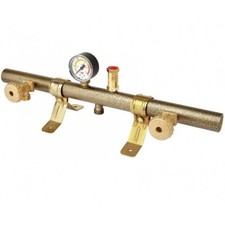 CENTRALINA GAS RUBINETTI 2 VIE CON TUBI DI TRAVASO BOMBOLE GPL CON MANOMETRO