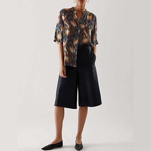 Camicia cupro stampa astratta - camicia,