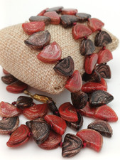 COLLANA CONCHIGLIE DI VETRO BICOLORE CON GLITTER - VINTAGE '60/70