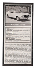 PUBBLICITÀ ADVERTISING WERBUNG ITALIAN CLIPPING 1960 AUDI "100" COUPE' SPORTIVA