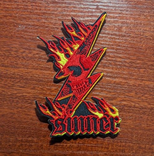 Sinner flaming skull - sinner,