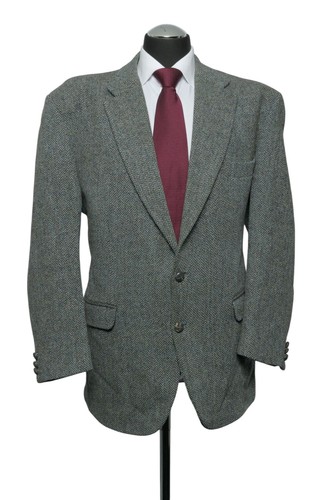 Harris tweed giacca blu oliva - tweed,