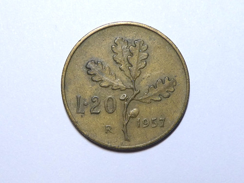 Moneta lire 1957 variante 7 - moneta,