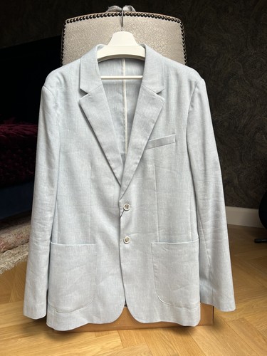Blazer zara misto lino - lino, blu