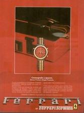 CRONOGRAFO FERRARI QUARTZ COLLECTION OROLOGIO Pubblicità 1 pagina 1985 originale