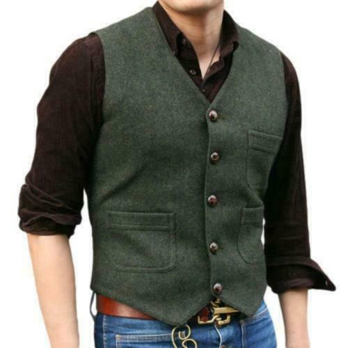 Gilet uomo tweed spina - , di