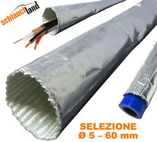Guaina Tubo PROTEZIONE TERMICA FUOCO Alu Fibra Vetro Alluminio ignifuca Isolante