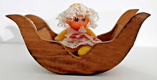 Culla in Legno Antico per Casa delle Bambole Vintage