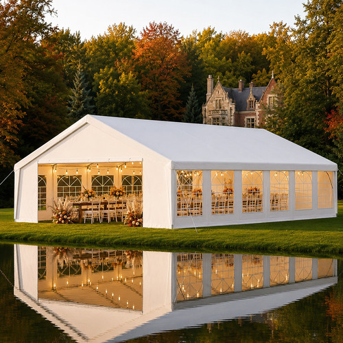 Gazebo esterno bianco 20x40 - gazebo,