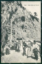 Napoli Capri Salita Anacapri Scala Antica cartolina MX1075