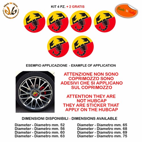 Adesivi coprimozzo abarth