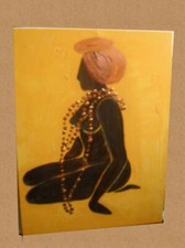 MEONI QUADRO  donna etnica africa  dipinto A MANO  60X80X2 figura acrilico 