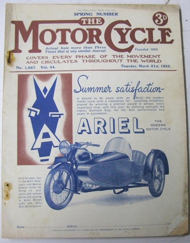 Motor cycle mar - mar, 1935
