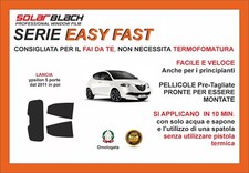 Pellicole Oscuranti Vetri Lancia Ypsilon 5 p dal 2011 in poi  post Easy Fast