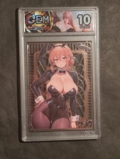 SEXY BUNNY GIRL - GRADED CARD 10 - GOLD METAL CARD - 62 OF 100 - SEXY WAIFU