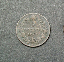 2 centesimi 1861  zecca M