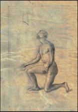 Disegno XX sec Nudo Maschile  Bozzetto Accademico