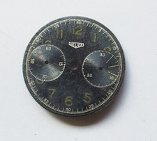 Quadrante vintage di Heuer Military Chronograph WW2 32 mm