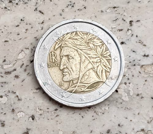Moneta euro dante - da,