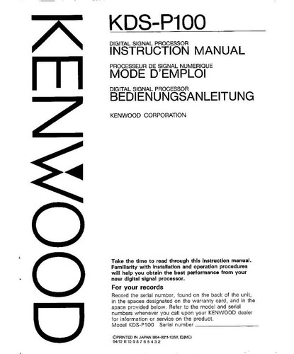 Kenwood kdsp 100 processore - processore, di