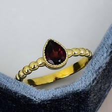 Anello granato rosso argento