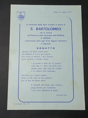 Palio siena istrice sonetto - di,