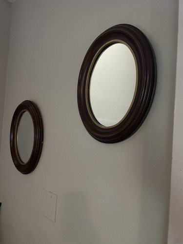 Vintage 1944 walnut oval wall - 1944,