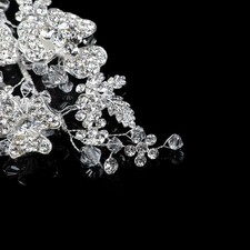 Accessori abito da sposa strass fascia floreale matrimonio capelli vite cristallo