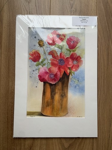 Quadro acquerello papaveri