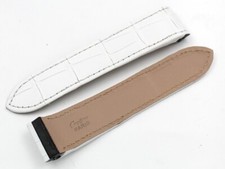 Cartier Santos 100 Bianco Ansa 23mm Pelle Alligatore Nuovo Deployante PROMOZIONE