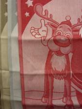 STROFINACCIO ASCIUGAMANI CUCINA COTONE "BABBO E RENNA"  NATALE CON INSERTO AIDA