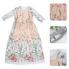  Abito lungo in tulle ricamato