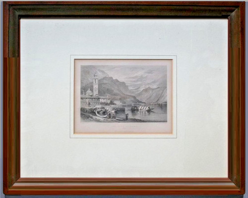 Incisione bulino 1840 - lago, di