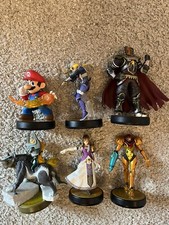 Nintendo Amiibo Super Smash - Mario, Sheik, Ganondorf, Zelda, Samus e Wolf Link