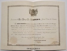 PISA GRAN DUCATO DI TOSCANA LAUREA IN FILOSOFIA  ANNO 1848