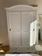 Armadio Shabby Chic in legno bianco due ante scorrevoli