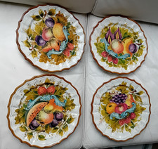 4 piatti piatto ceramica popolare veneta dipinto a mano 24.5 cm Ø Nove Vicenza