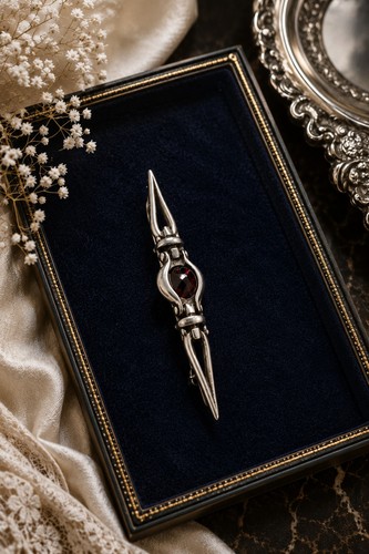 Spilla argento 925 - con, granato
