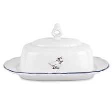 Piatto coperto porta burro porcellana oche Thun piatto burro ceco 8x6x4"