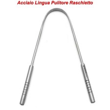 Chirurgico Pulisci Lingua Spazzola Pulitore Raschietto Metallo Orale Igiene CE