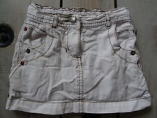 Jupe jeans courte coton blanc surpiqûre marron OKAÏDI Taille 3 Ans / 94 cm